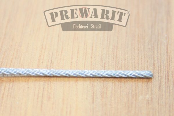 Ein 1.5mm / 7x7 / verzinktes Bowdenzuseil passend zur Bowdenzughülle mit dem Außendurchmesser 4.9mm.