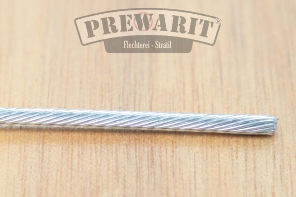 Ein 2.5mm / 1x19 / verzinktes Bowdenzugseil.